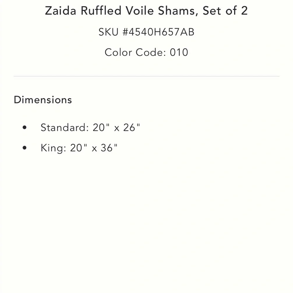 Set‎ Zaida Ruffled Voile Fresh White Quilt + Shams